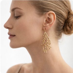 Orecchini Coralli Artigianali – Orecchini in Bronzo Placcato Oro Design Mare | Henry River